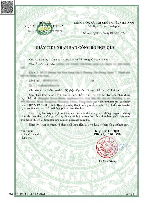 Cong bo Quy chuan ATTP: Can rut ngan thoi gian